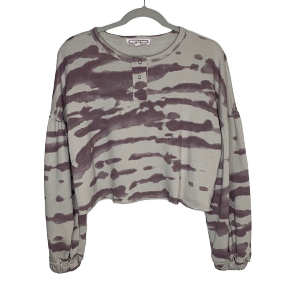 Hippie Rose tie dye cropped long sleeve top size small